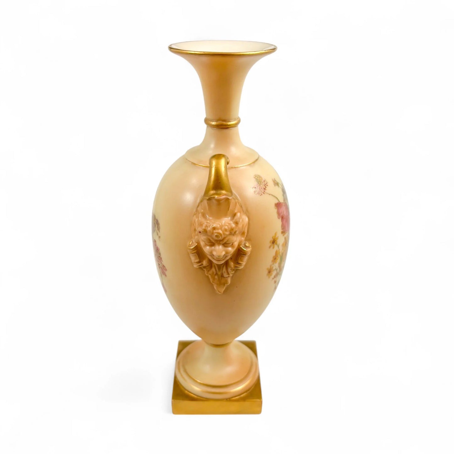 Royal Worcester blush ivory porcelain urn vase 1716 Art Nouveau 1903