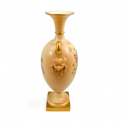 Royal Worcester blush ivory porcelain urn vase 1716 Art Nouveau 1903