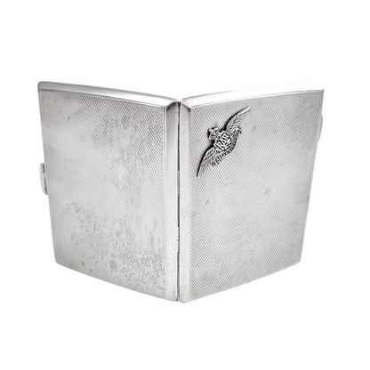 1930's Royal Air Force (RAF) gilt sterling silver engine-turned cigarette or card case