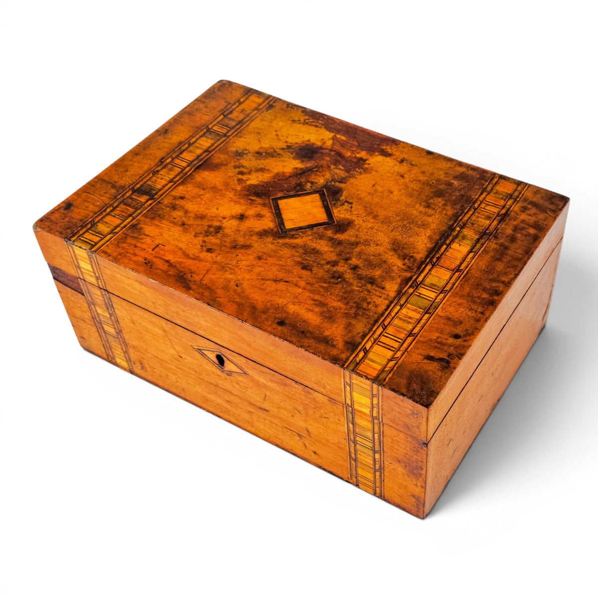 Georgian Tunbridge Ware marquetry jewellery box