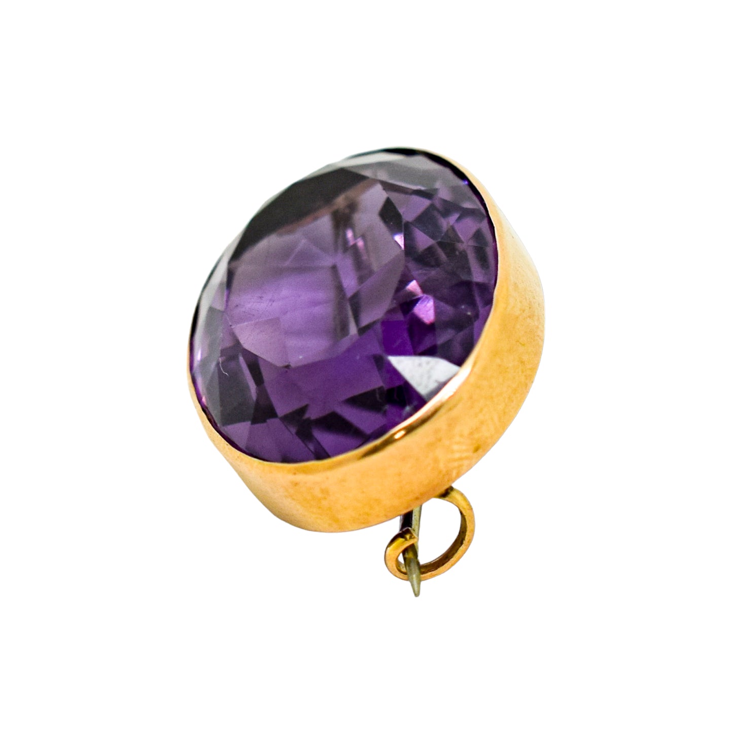 Large Victorian 25ct amethyst statement brooch, 9ct yellow gold