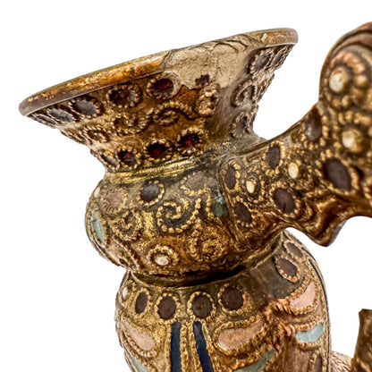 Victorian Wilhelm Schiller & Sohn pottery baluster ewer in Islamic style