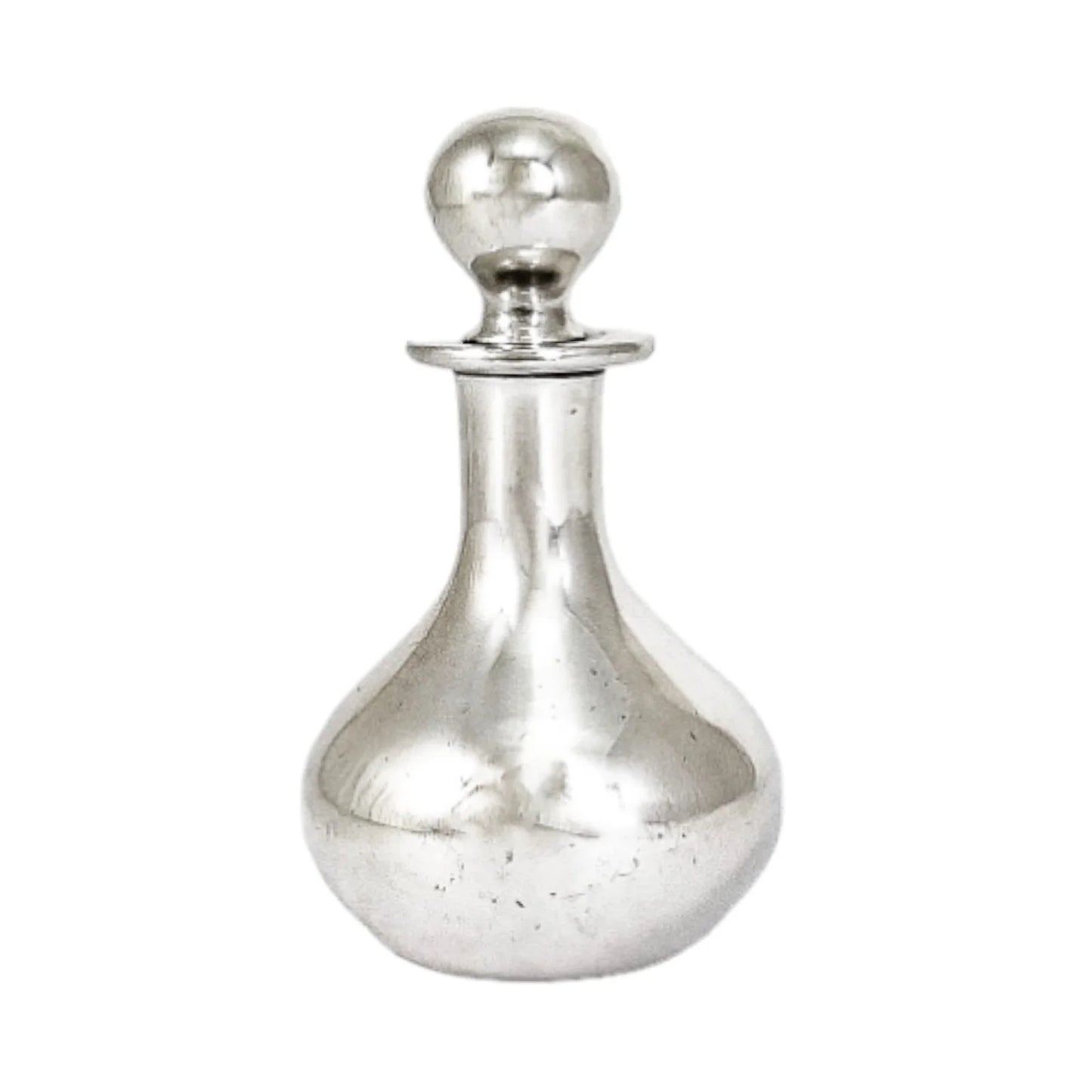 1910's American perfume scent bottle with full sterling silver overlay