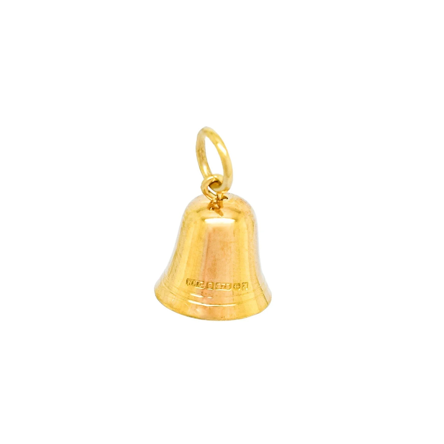 Vintage gold bell charm pendant