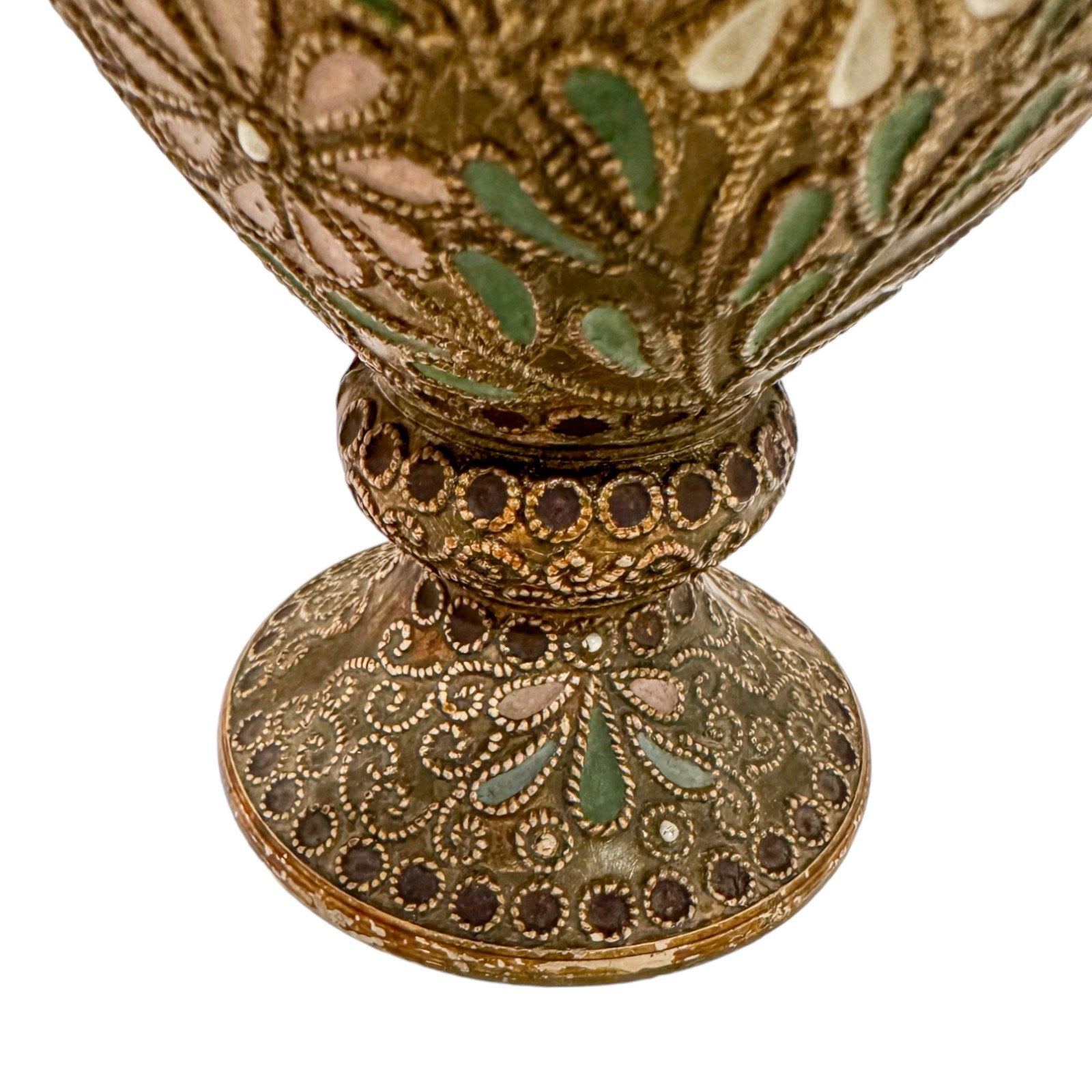 Victorian Wilhelm Schiller & Sohn pottery baluster ewer in Islamic style