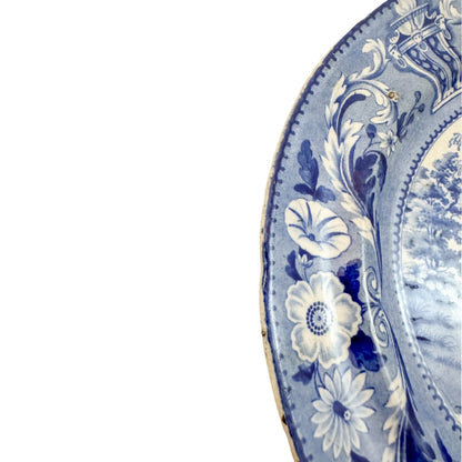 Georgian Staffordshire blue and white transferware Tchiurluk Ottoman dinner plate