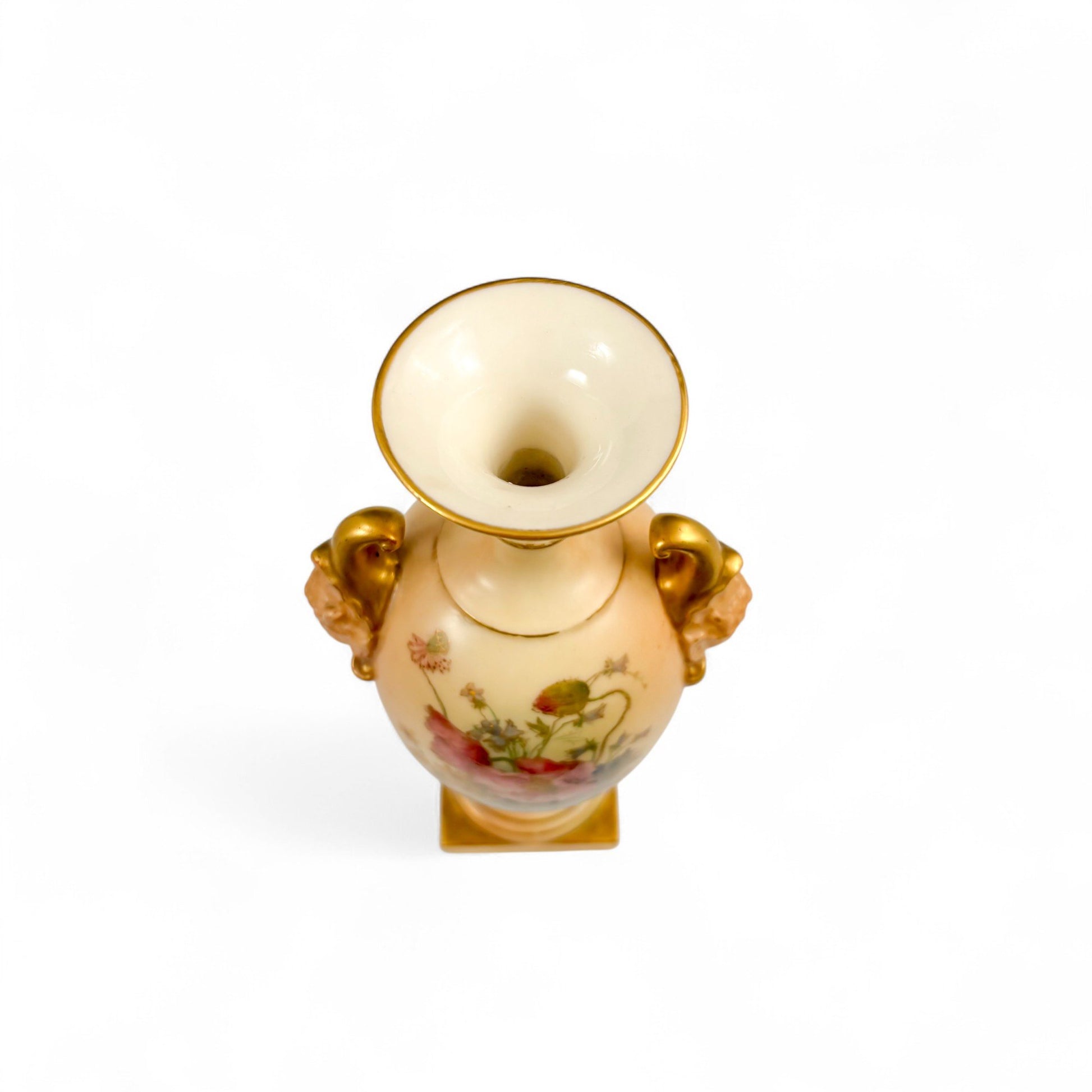 Royal Worcester blush ivory porcelain urn vase 1716 Art Nouveau 1903