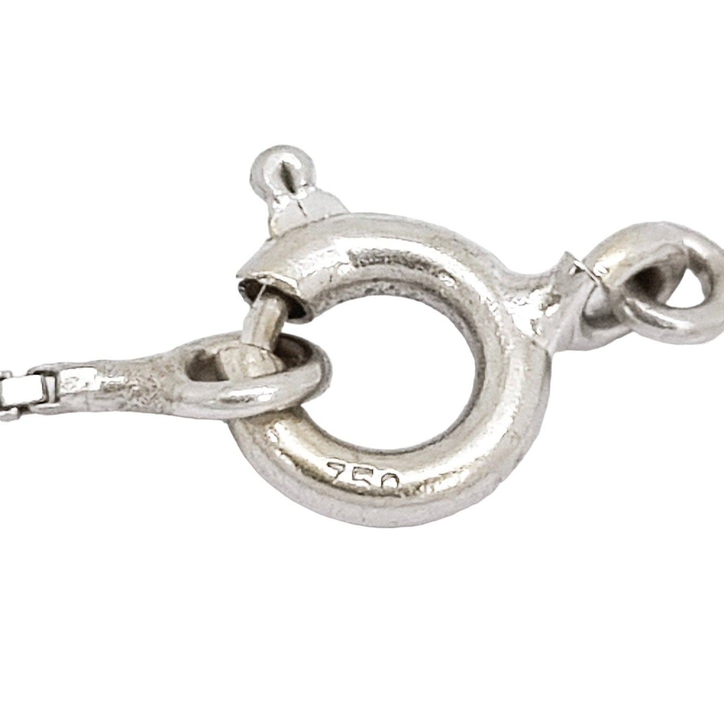 Vintage Italian 18ct white gold sapphire necklace in Art Deco style on Venetian chain