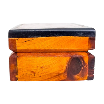 Art Deco burr amboyna table cigarette holder box / vide poche