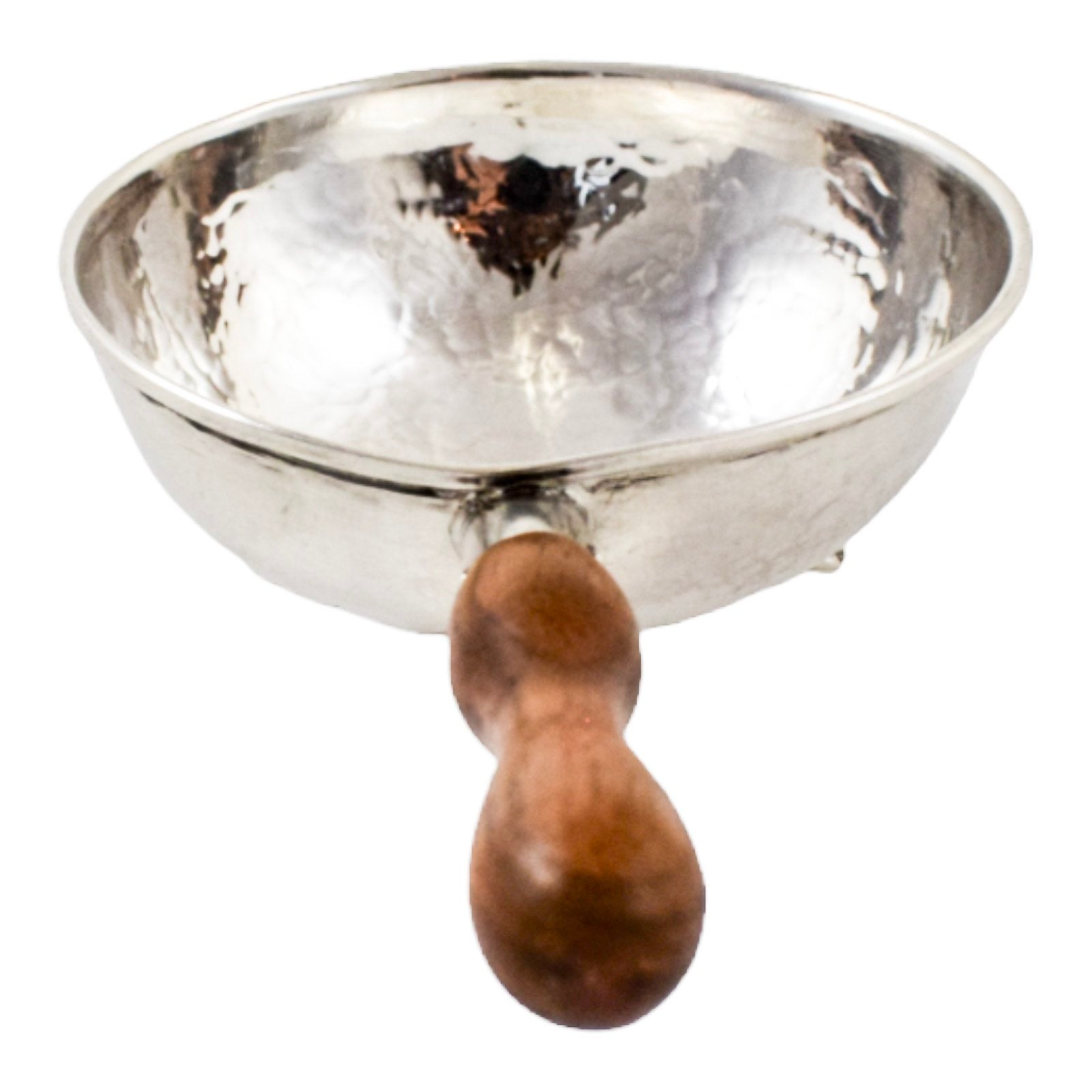Vintage Bogota sterling silver hand-hammered wine taster tastevin on lion paw feet