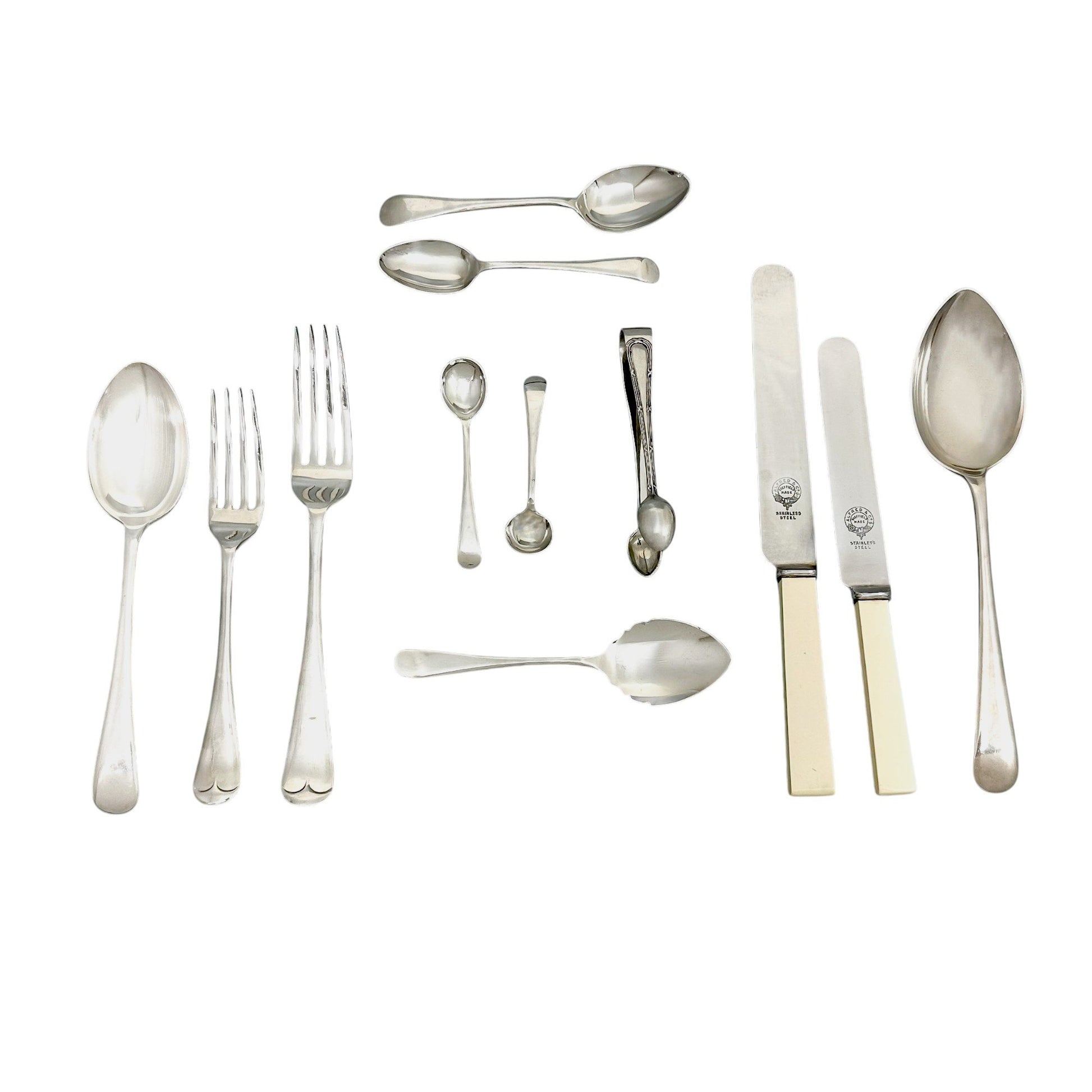 Art Deco 6 person 50 piece oak cutlery canteen full dinner set