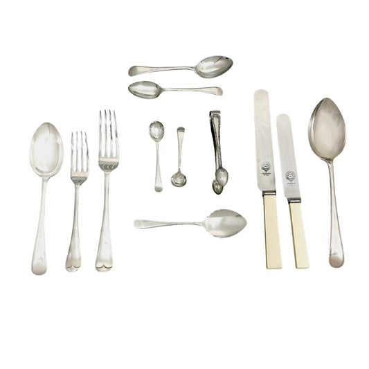 Art Deco 6 person 50 piece oak cutlery canteen full dinner set
