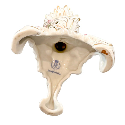 Vintage German porcelain Plaue Schierholz floral candlestick in Rococo style
