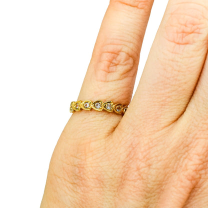Vintage 1960's yellow gold eternity ring, size J ½