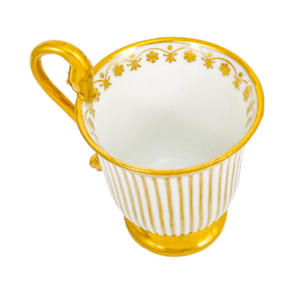 1830’s Old Paris porcelain coffee pot and demitasse cup and saucer, Jean-Pierre Feuillet
