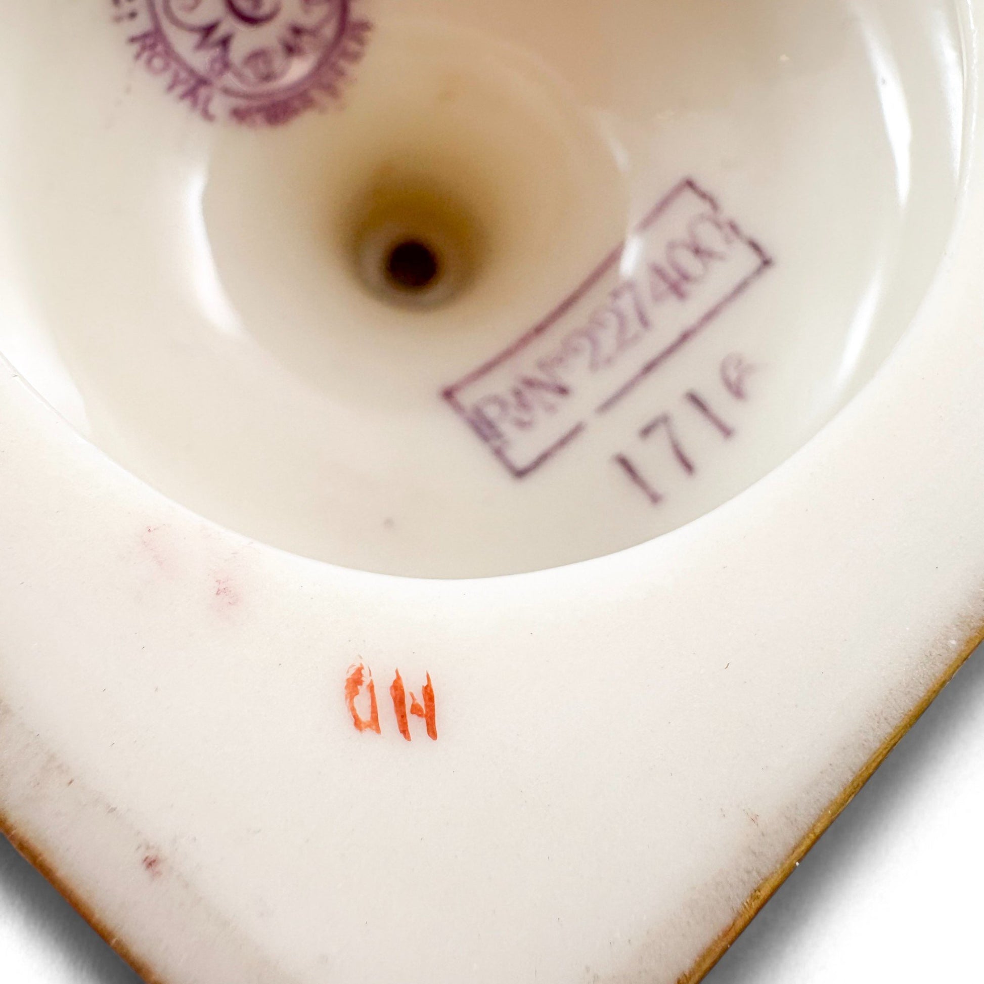 Royal Worcester blush ivory porcelain urn vase 1716 Art Nouveau 1903