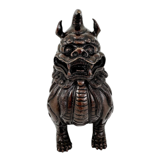 Chinese Luduan mythical unicorn beast bronze censer / incense burner