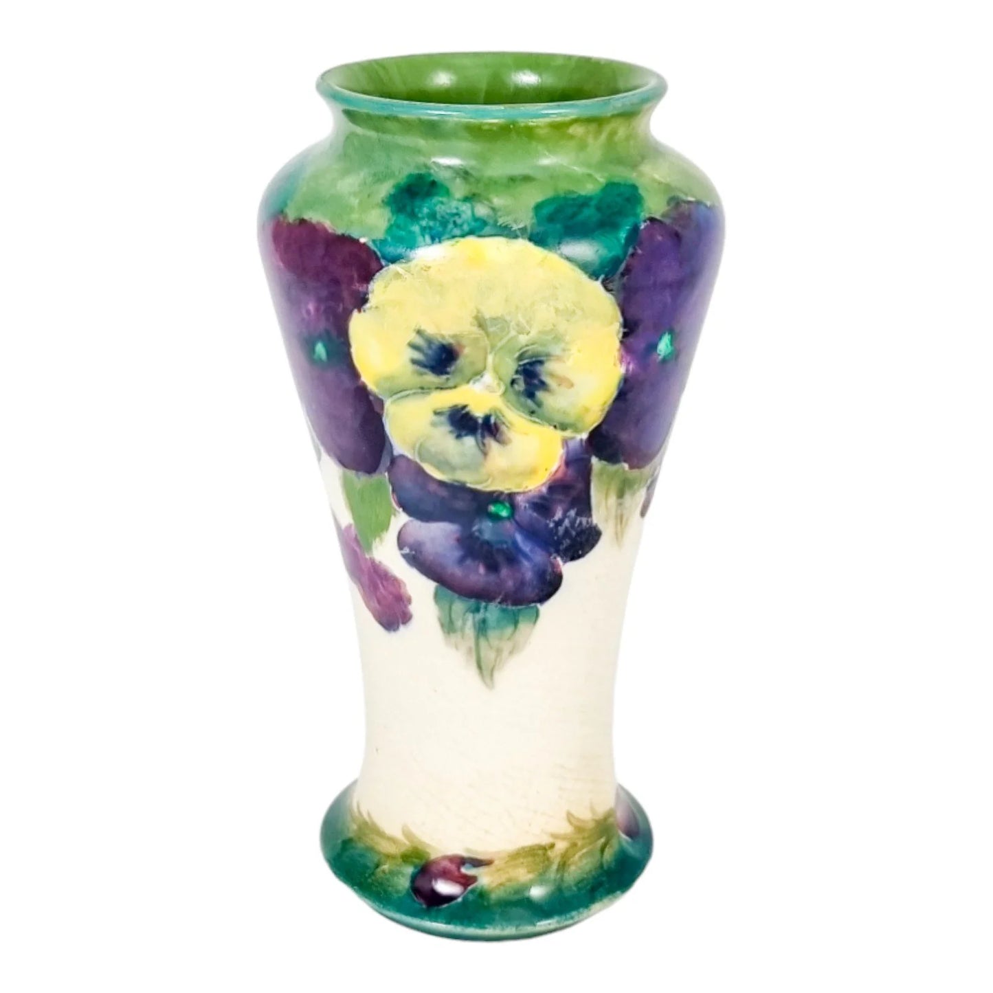 Arts & Crafts William Moorcroft for Macintyre “Pansy on white” baluster vase