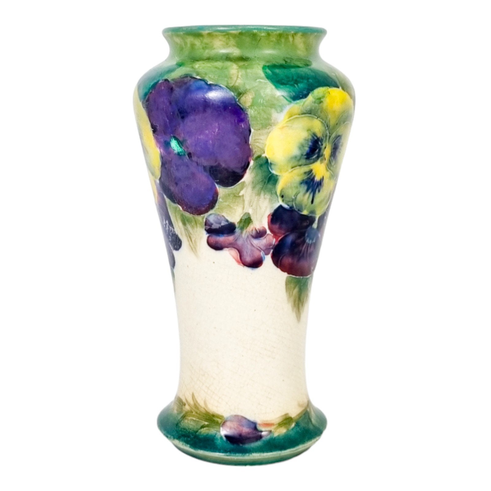 Arts & Crafts William Moorcroft for Macintyre “Pansy on white” baluster vase