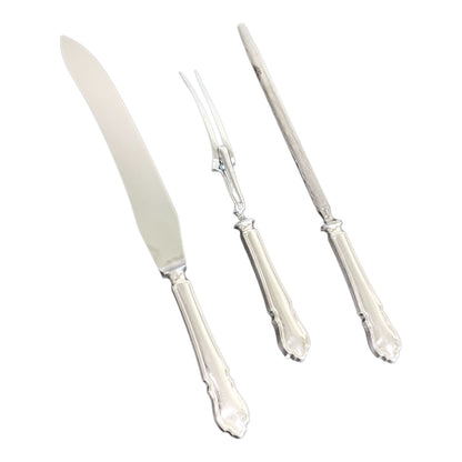 1940's George Butler cased Dubarry 77 piece 8 person cutlery canteen with fish flatware and turkey carving set
