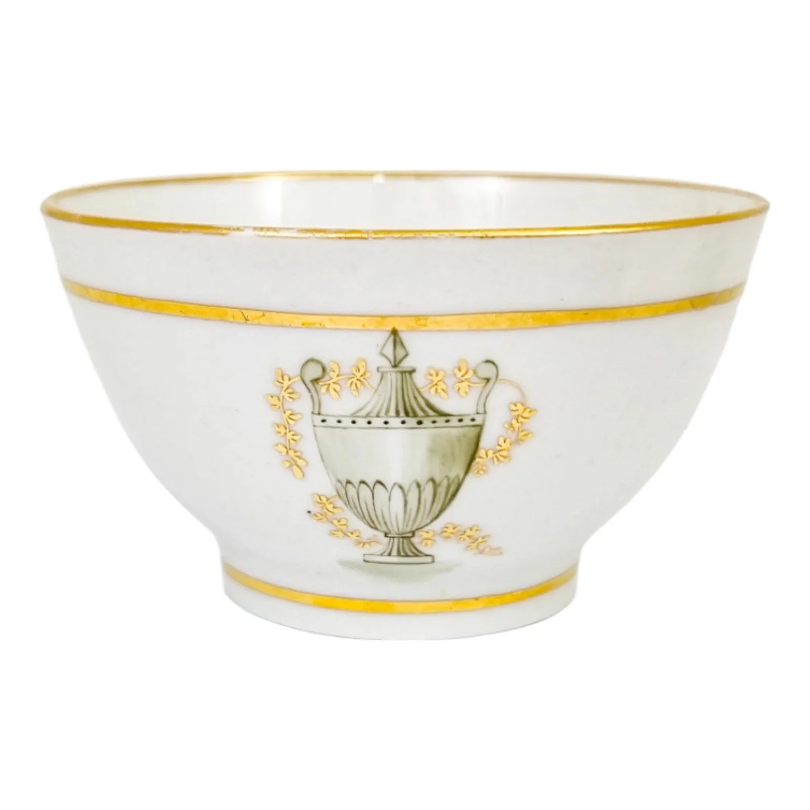 Georgian Thomas Wolfe (Factory Z) porcelain set of 3 bat-printed tea slop bowls, c. 1800