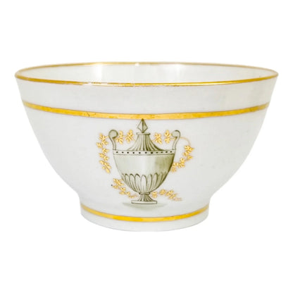 Georgian Thomas Wolfe (Factory Z) porcelain set of 3 bat-printed tea slop bowls, c. 1800