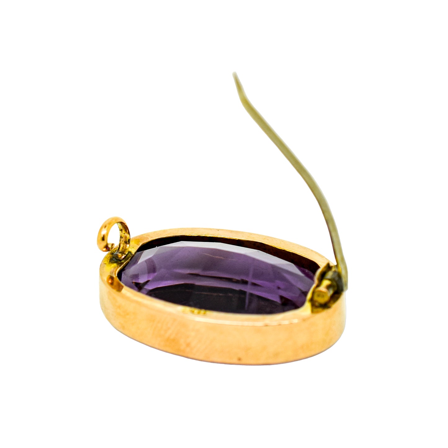 Large Victorian 25ct amethyst statement brooch, 9ct yellow gold