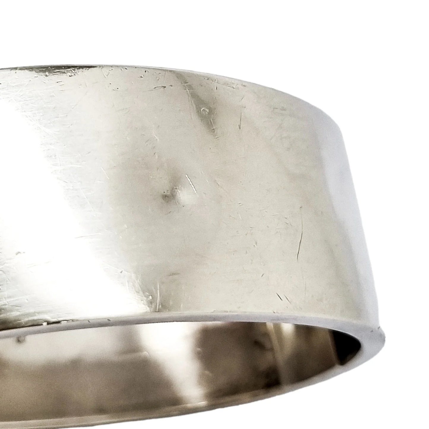 Large Victorian sterling silver Aesthetic cuff bangle / wide bracelet engraved with roses