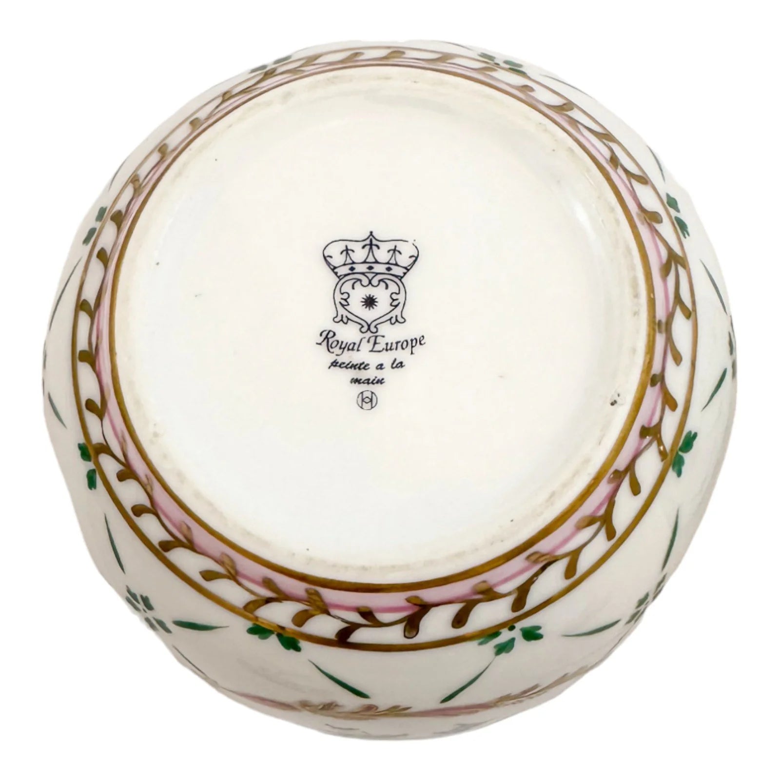 Pair of Royal Europe porcelain ginger jars with moulded lids and hand-painted with flowers