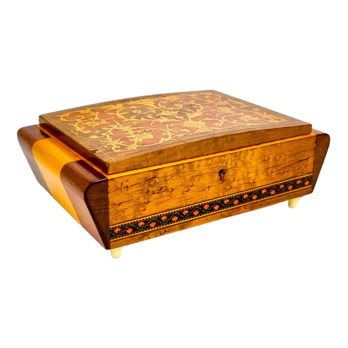 Art Deco Sorrento sarcophagus jewellery box with internal mirror