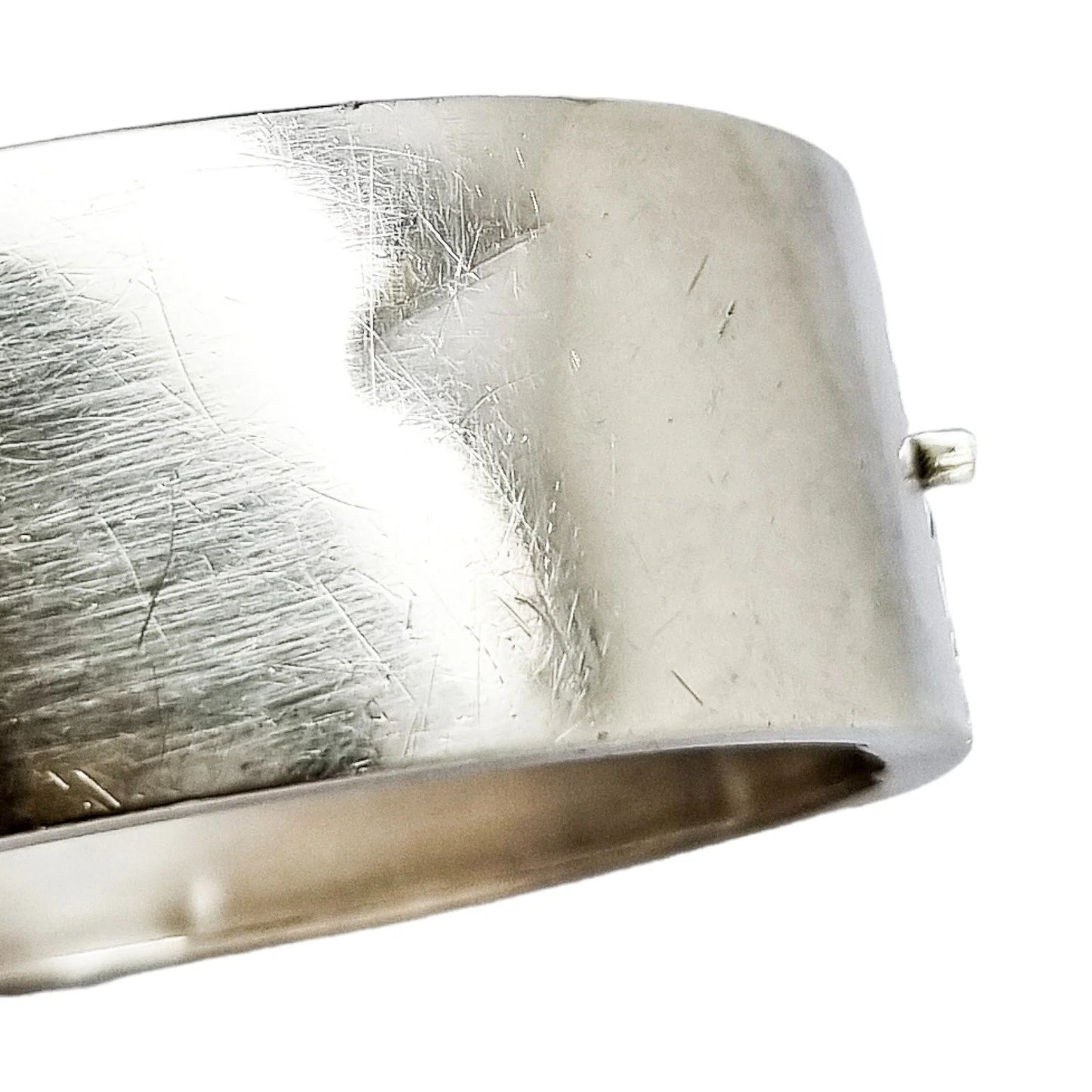 Large Victorian sterling silver Aesthetic cuff bangle / wide bracelet engraved with roses
