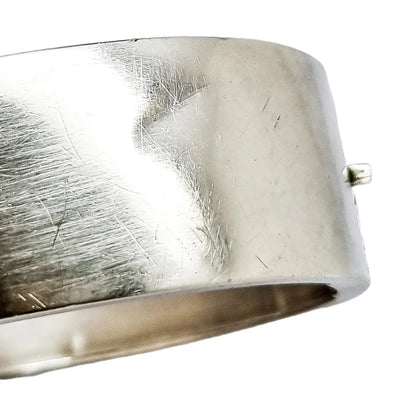 Large Victorian sterling silver Aesthetic cuff bangle / wide bracelet engraved with roses