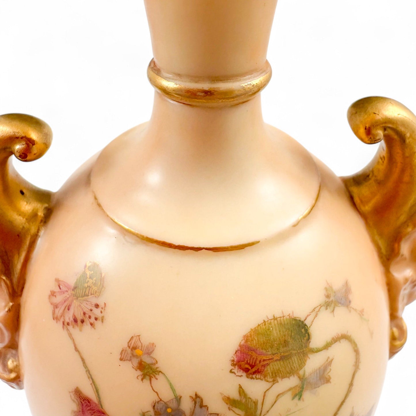 Royal Worcester blush ivory porcelain urn vase 1716 Art Nouveau 1903