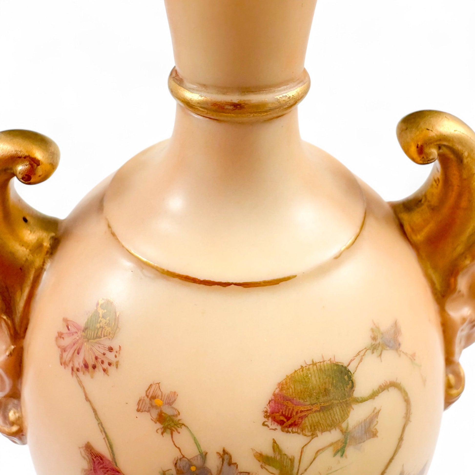 Royal Worcester blush ivory porcelain urn vase 1716 Art Nouveau 1903