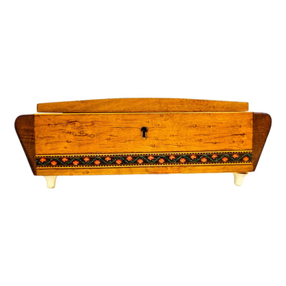 Art Deco Sorrento sarcophagus jewellery box with internal mirror
