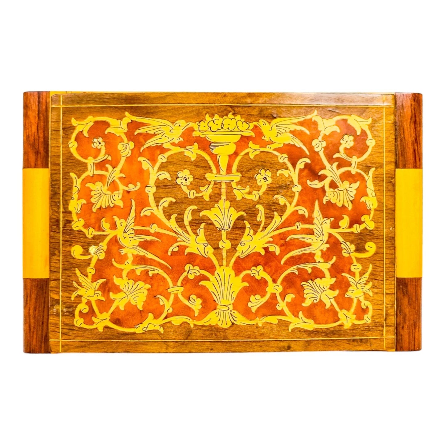 Art Deco Sorrento sarcophagus jewellery box with internal mirror