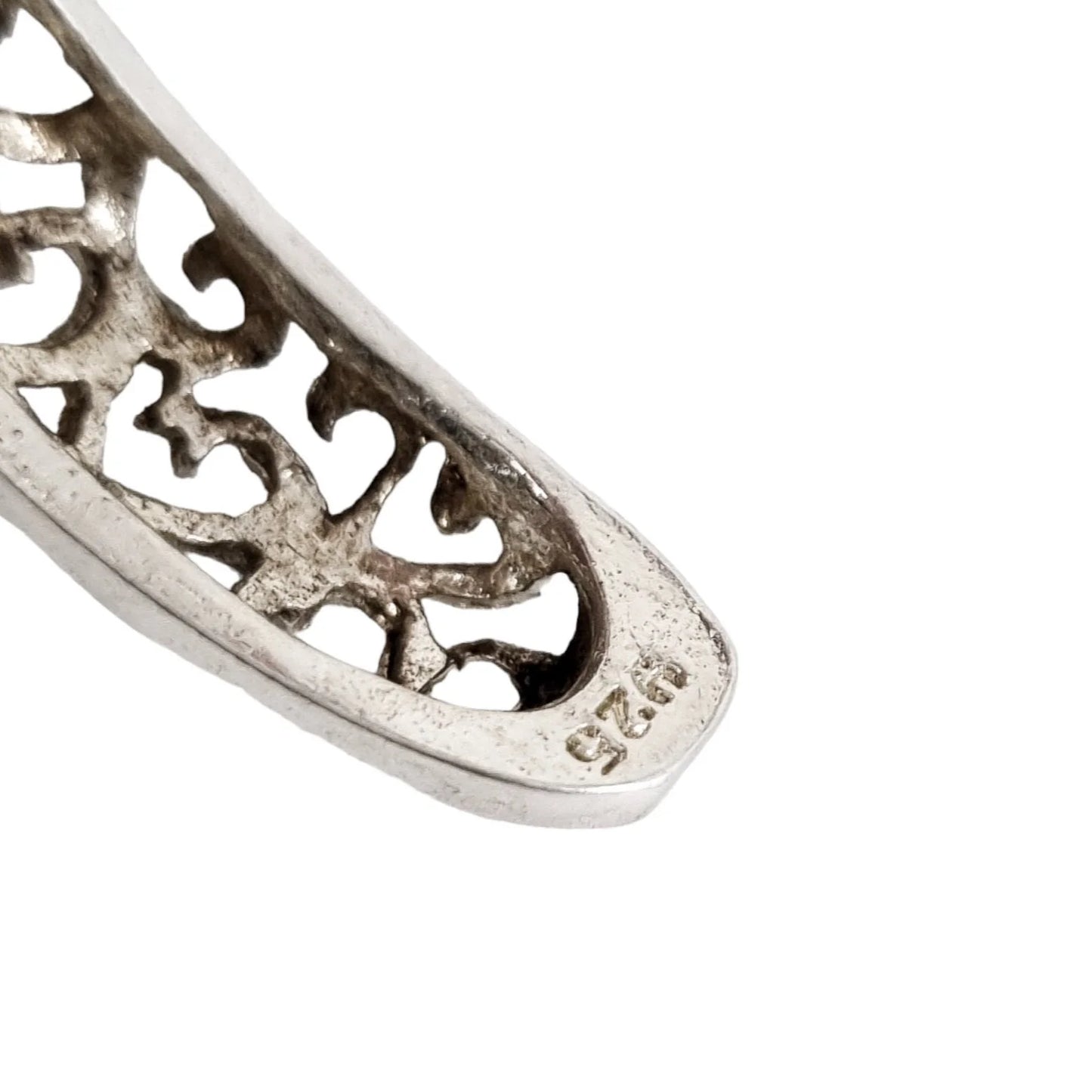 Vintage sterling silver cuff bracelet, intricate pierced scrolling design, USA, c. 1970s