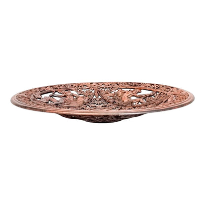 Victorian Coalbrookdale iron copper pierced fruit dish with Greek sea gods