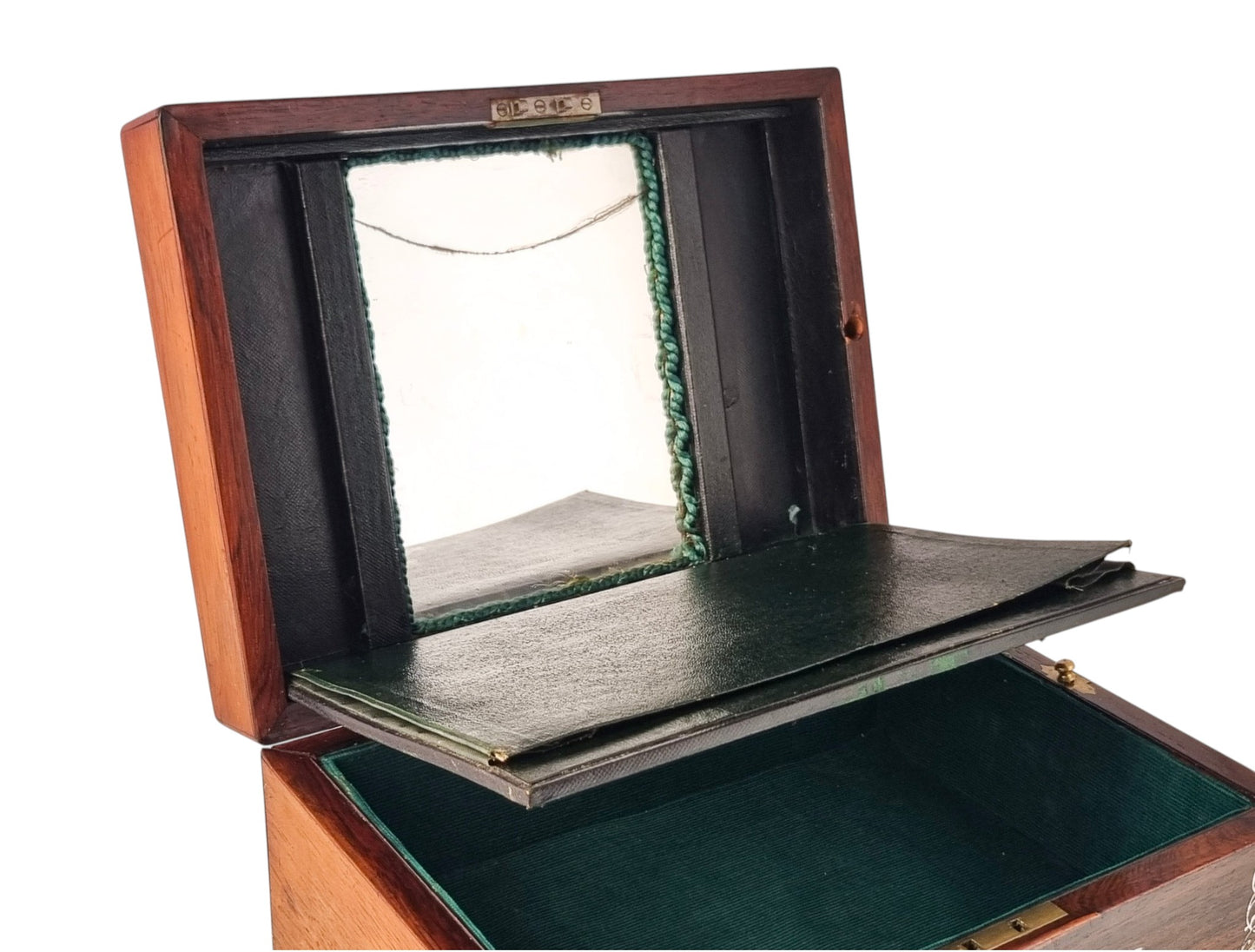 Victorian mother-of-pearl box, mirror & secret drawer