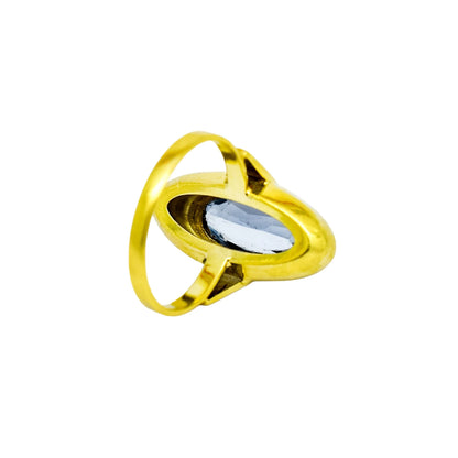 Vintage 14ct yellow gold 4.5ct spinel cocktail dress ring, size N ½