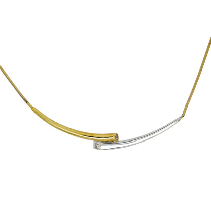Boxed vintage Royal Mint "Connections Collarette" gold and diamond two tone necklace