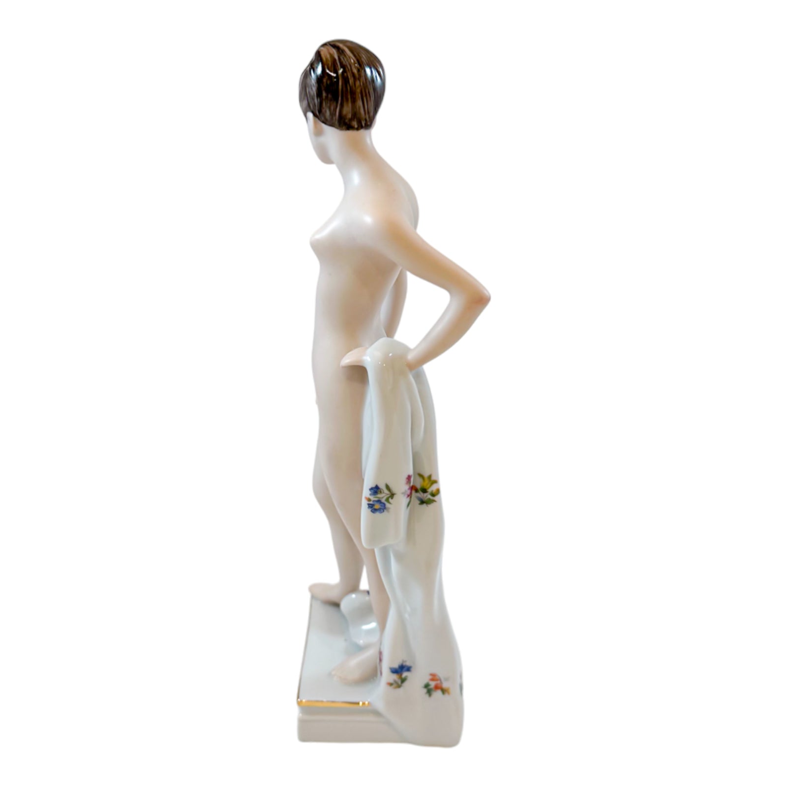 Art Deco style Jiri Cernoch for Royal Dux porcelain figurine - Nude with Towel