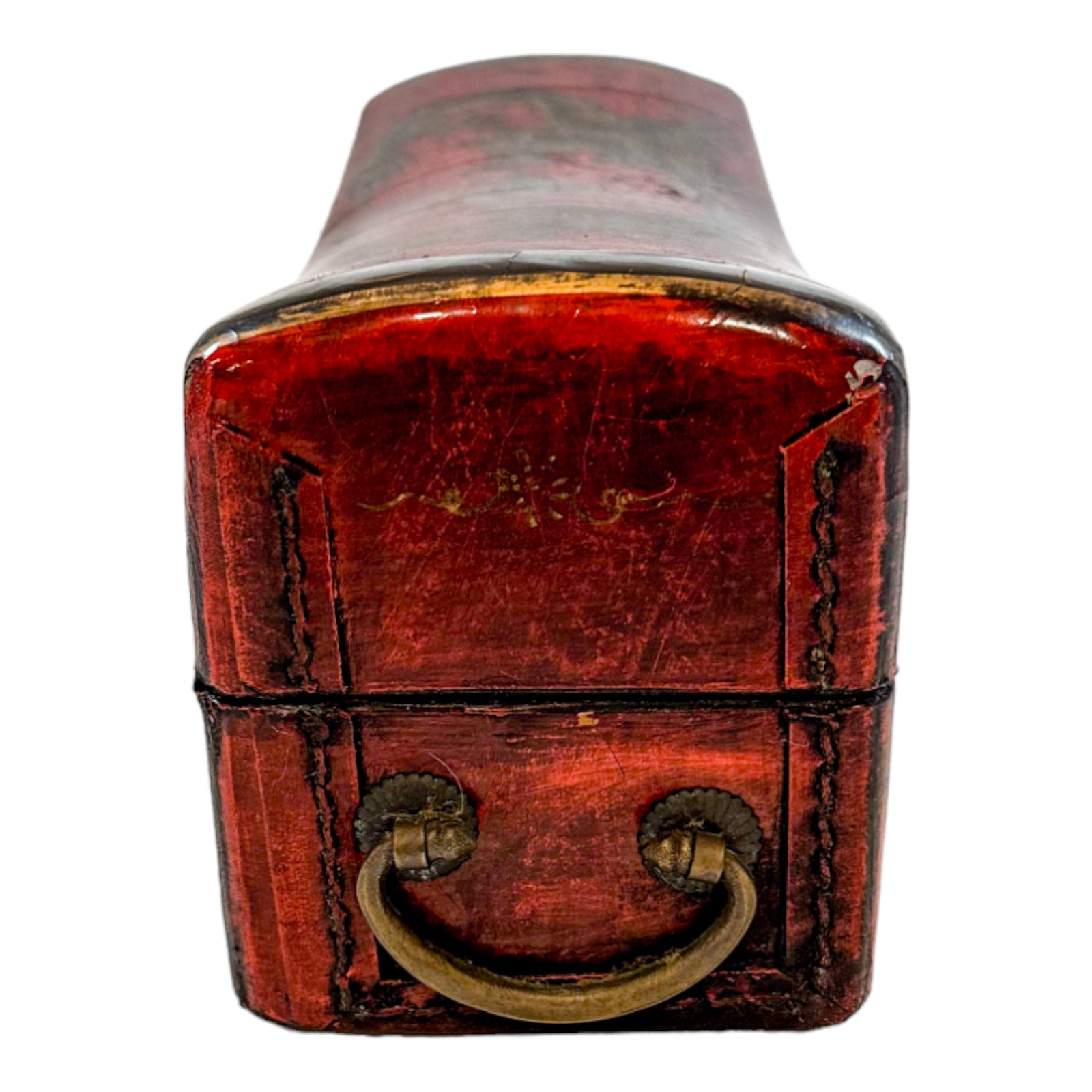 Qing Dynasty opium pillow box, phoenix decorated lid, scenes of erotica inside