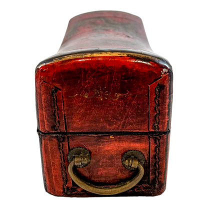 Qing Dynasty opium pillow box, phoenix decorated lid, scenes of erotica inside