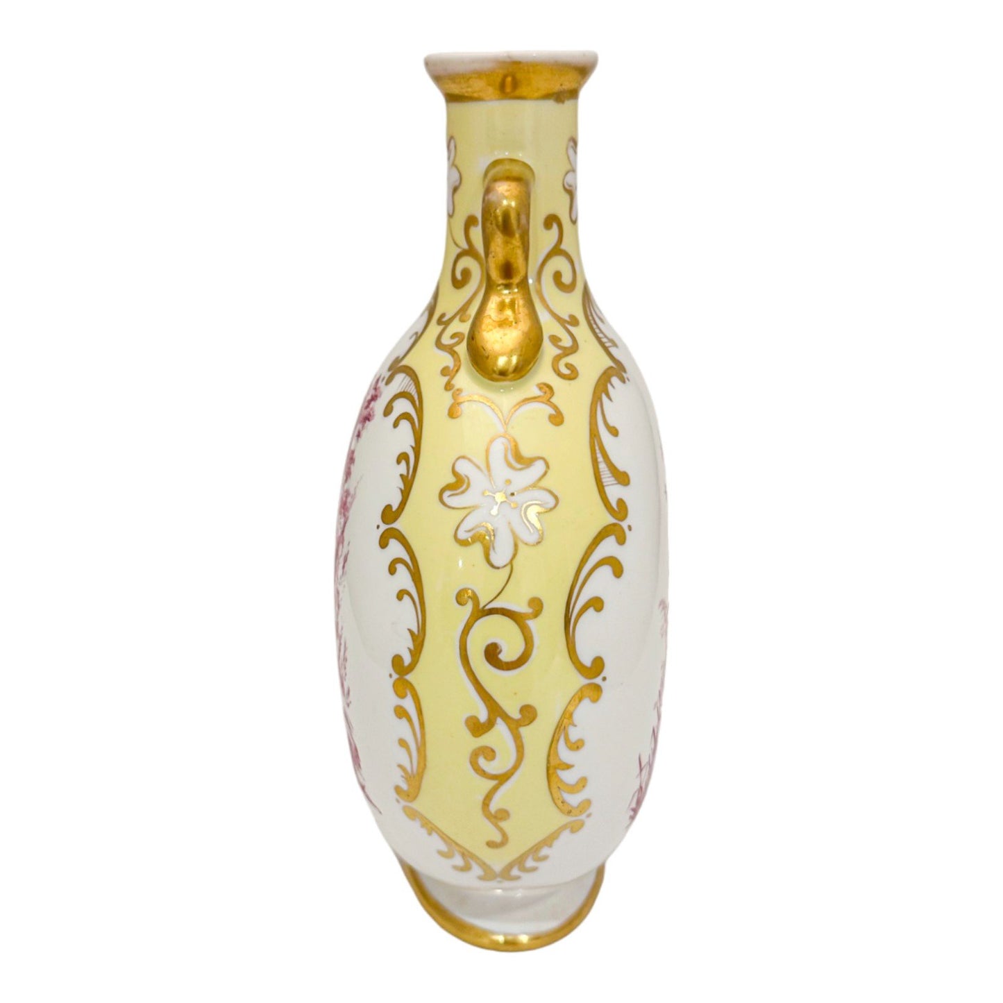 19th century Coalport porcelain double handed vase with gallant scene
