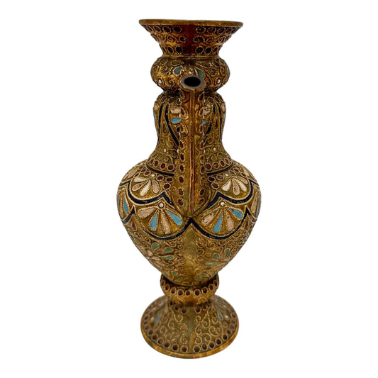 1890's Wilhelm Schiller & Sohn pottery ewer in Islamic style