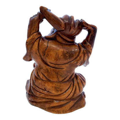 Antique Chinese boxwood root carved figurine of Daoist Immortal Li Tai Guai