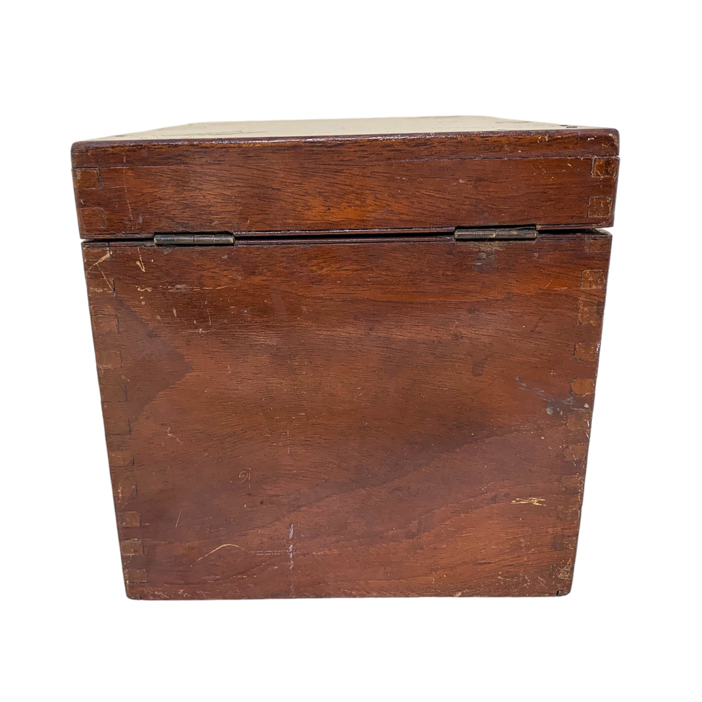 Late Victorian mahogany apothecary box / medicine chest with bottles