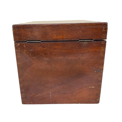 Late Victorian mahogany apothecary box / medicine chest with bottles