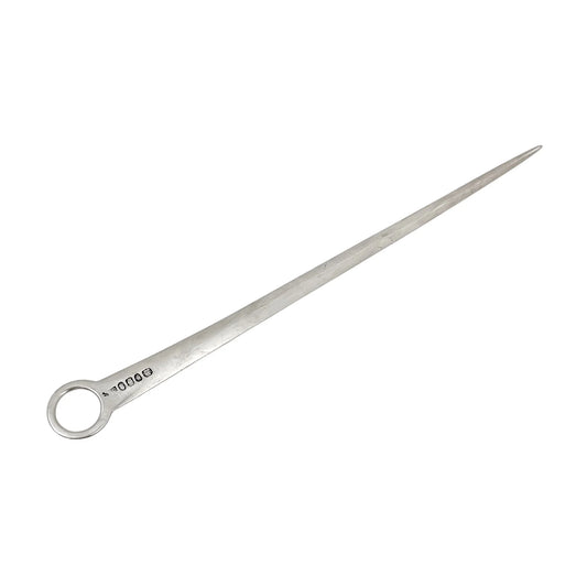 George III sterling silver meat skewer / letter opener with ring handle